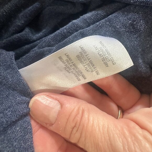 ELLA MOSS Drape Front Layered Tank Top Shirt Size Medium Blue Heathered Grey - Picture 11 of 11